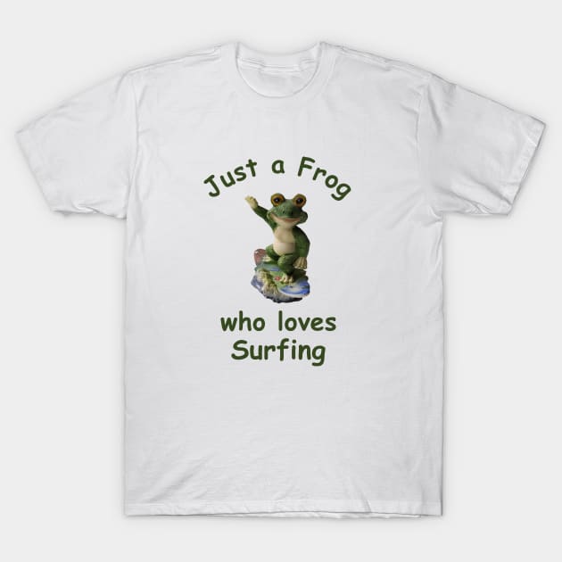 funny surfing frog T-Shirt by omitay